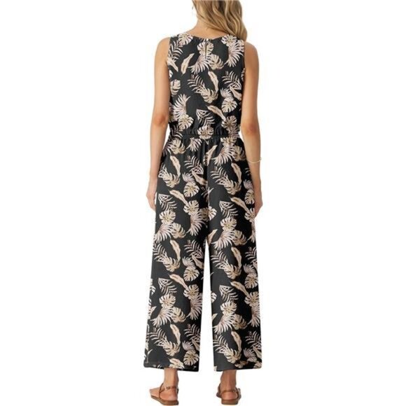 Two Piece Sets for Women Sleeveless Crop Top Wide Leg Pants Sweat - Picture 4 of 5